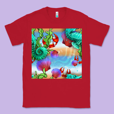 Seahorse And Beach Classic Tee Designed By Bundleandbundleshop