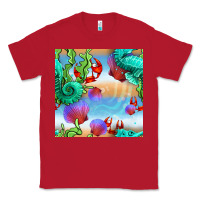 Red seahorse and beach Classic Tee - BundleAndBundleShop