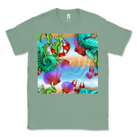 Sage seahorse and beach Classic Tee - BundleAndBundleShop