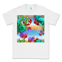 White seahorse and beach Classic Tee - BundleAndBundleShop