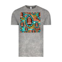 Football Leopard Turquoise Gemstone Sunflower Seamless Pattern Vintage Tee | Teevron