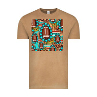Vintage Camel football leopard turquoise gemstone sunflower seamless pattern Vintage Tee - JahusDesignShop