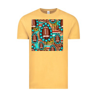 Vintage Mustard football leopard turquoise gemstone sunflower seamless pattern Vintage Tee - JahusDesignShop