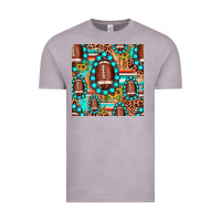 Vintage Zinc football leopard turquoise gemstone sunflower seamless pattern Vintage Tee - JahusDesignShop