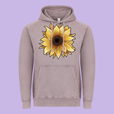 Watercolor Sunflower Vintage Hoodie Designed By Jahusdesignshop