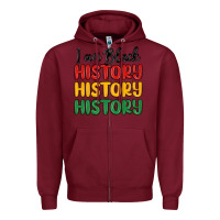 Burgundy i am black history Zipper Hoodie - MaliasSmallBusiness