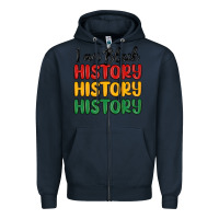 Navy i am black history Zipper Hoodie - MaliasSmallBusiness