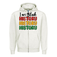 Oatmeal Heather i am black history Zipper Hoodie - MaliasSmallBusiness