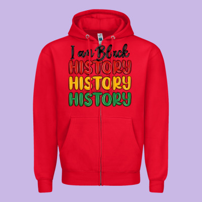 I Am Black History Zipper Hoodie Designed By Maliassmallbusiness