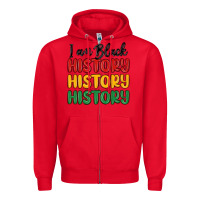 Red i am black history Zipper Hoodie - MaliasSmallBusiness