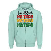 Seafoam i am black history Zipper Hoodie - MaliasSmallBusiness