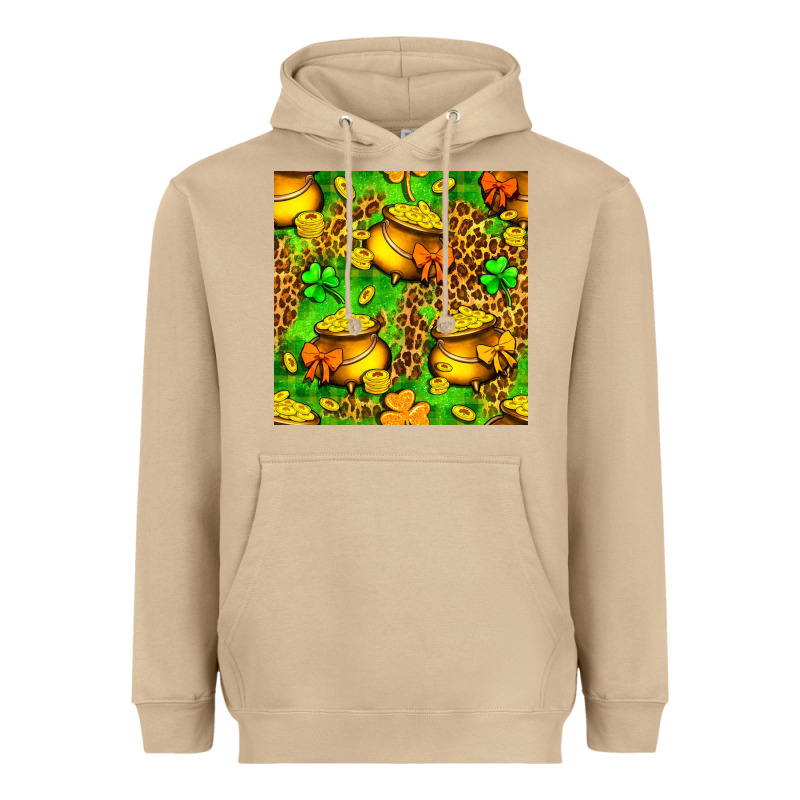 St. Patrick's Pot Of Gold Seamless Pattern Heavyweight Hoodie by BundleAndBundleShop | Teevron