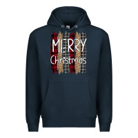 Navy merry christmas leopard print Premium Hoodie - Bettercallsaul