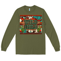 Army Green wild chıld aztec gemstone and cactus Long Sleeve Tee - Artiststas