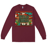 Burgundy wild chıld aztec gemstone and cactus Long Sleeve Tee - Artiststas