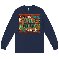 Navy wild chıld aztec gemstone and cactus Long Sleeve Tee - Artiststas