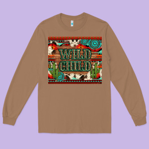 Wild Chıld Aztec Gemstone And Cactus Long Sleeve Tee Designed By Artiststas