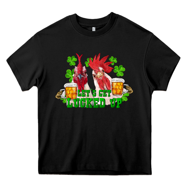St. Patricks Day Roosters Lets Get Lucked Up Heavy Core Tee by RanaPortraitStore | Teevron