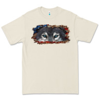 Bone Wolf eyes american flag Premium Tee - RanaPortraitStore