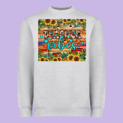 Teacher Vibes Heavyweight Sweatshirt Designed By Jahusdesignshop