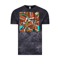 Cloud Black football leopard turquoise cowhide sunflower seamless pattern Vintage Tee - JahusDesignShop