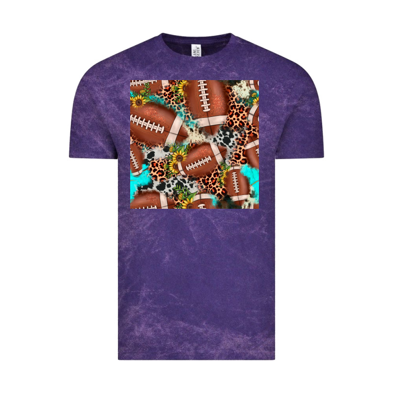Football Leopard Turquoise Cowhide Sunflower Seamless Pattern Vintage Tee by JahusDesignShop | Teevron