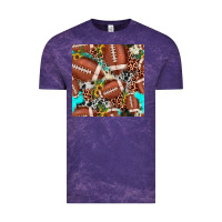 Cloud Purple football leopard turquoise cowhide sunflower seamless pattern Vintage Tee - JahusDesignShop