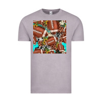 Vintage Zinc football leopard turquoise cowhide sunflower seamless pattern Vintage Tee - JahusDesignShop