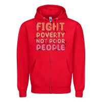Red fight poverty not poor people Zipper Hoodie - MaliasSmallBusiness