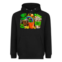 Black St. Patricks Day Coffee Cups Heavyweight Hoodie - BundleAndBundleShop