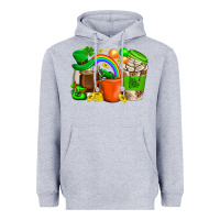 Heather Grey St. Patricks Day Coffee Cups Heavyweight Hoodie - BundleAndBundleShop