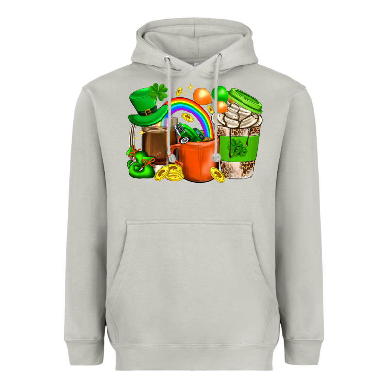 St. Patricks Day Coffee Cups Heavyweight Hoodie by BundleAndBundleShop | Teevron
