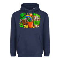 Navy St. Patricks Day Coffee Cups Heavyweight Hoodie - BundleAndBundleShop