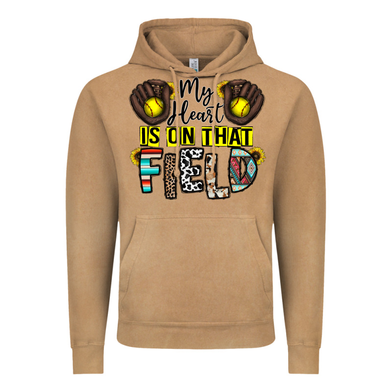 My Heart Is On That Field Vintage Hoodie by CowhideDigitalArt | Teevron
