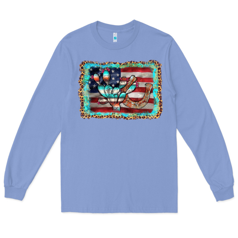 Flag Cactus Horseshoe Long Sleeve Tee by AdoDesignShop | Teevron