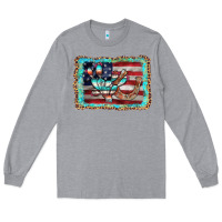 Heather Grey flag cactus horseshoe Long Sleeve Tee - AdoDesignShop