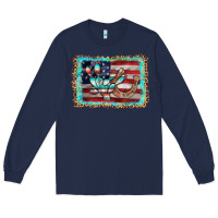 Navy flag cactus horseshoe Long Sleeve Tee - AdoDesignShop