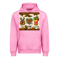 Fuchsia Pink peace love juneteenth Urban Hoodie - TumblerDesignByShophia