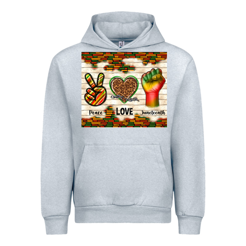 Peace Love Juneteenth Urban Hoodie by TumblerDesignByShophia | Teevron