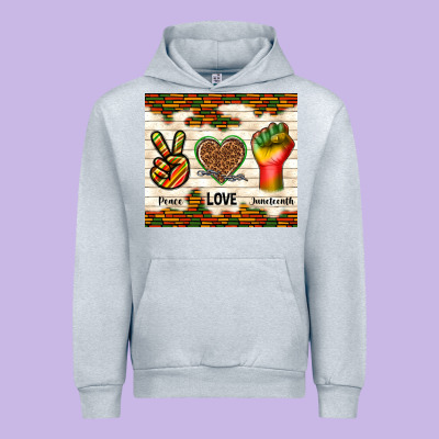 Peace Love Juneteenth Urban Hoodie Designed By Tumblerdesignbyshophia