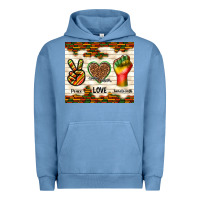Pigment Pebble Blue peace love juneteenth Urban Hoodie - TumblerDesignByShophia