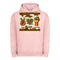 Pigment Salmon peace love juneteenth Urban Hoodie - TumblerDesignByShophia