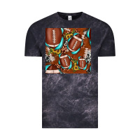 Cloud Black football leopard gemstone sunflower seamless pattern Vintage Tee - JahusDesignShop