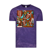 Cloud Purple football leopard gemstone sunflower seamless pattern Vintage Tee - JahusDesignShop