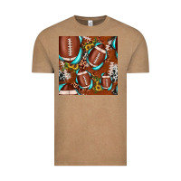Vintage Coffee football leopard gemstone sunflower seamless pattern Vintage Tee - JahusDesignShop