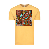 Vintage Mustard football leopard gemstone sunflower seamless pattern Vintage Tee - JahusDesignShop