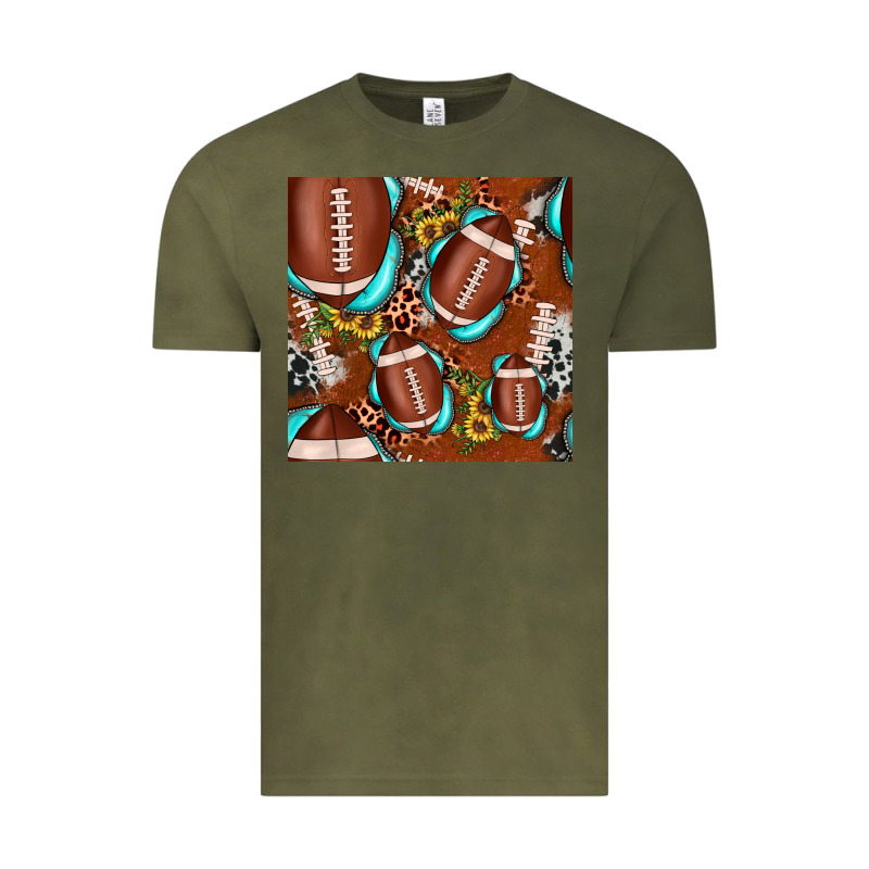 Football Leopard Gemstone Sunflower Seamless Pattern Vintage Tee by JahusDesignShop | Teevron