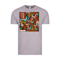 Vintage Zinc football leopard gemstone sunflower seamless pattern Vintage Tee - JahusDesignShop