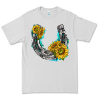 Horseshoe Cowhide And Sunflowers Premium Tee | Teevron