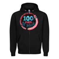 Black happy 100 days of school Zipper Hoodie - MaliasSmallBusiness